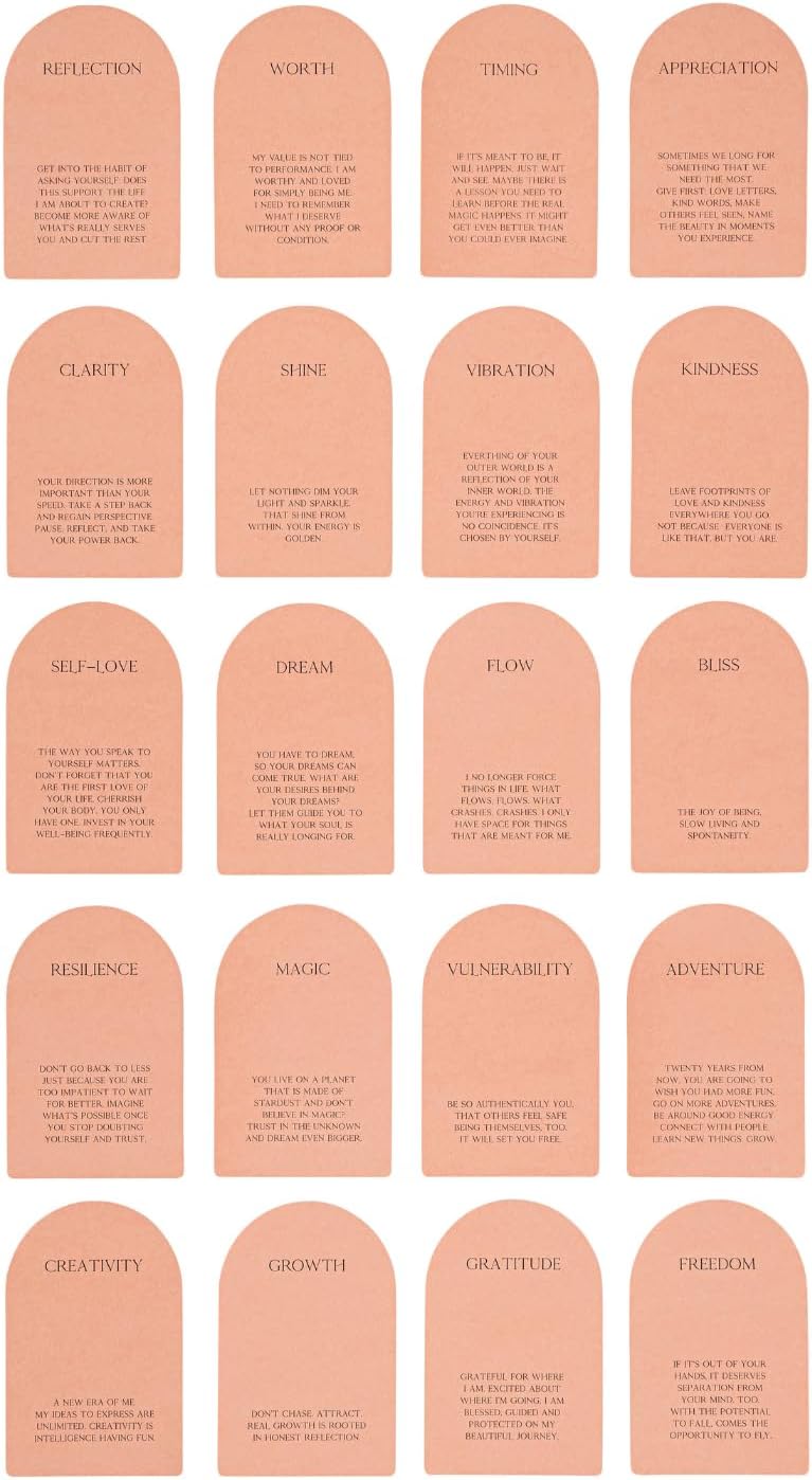 40 Intention & Orakelkarten Affirmationskarten in hochwertiger Leinenbox Achtsamkeit & Selbstreflexion