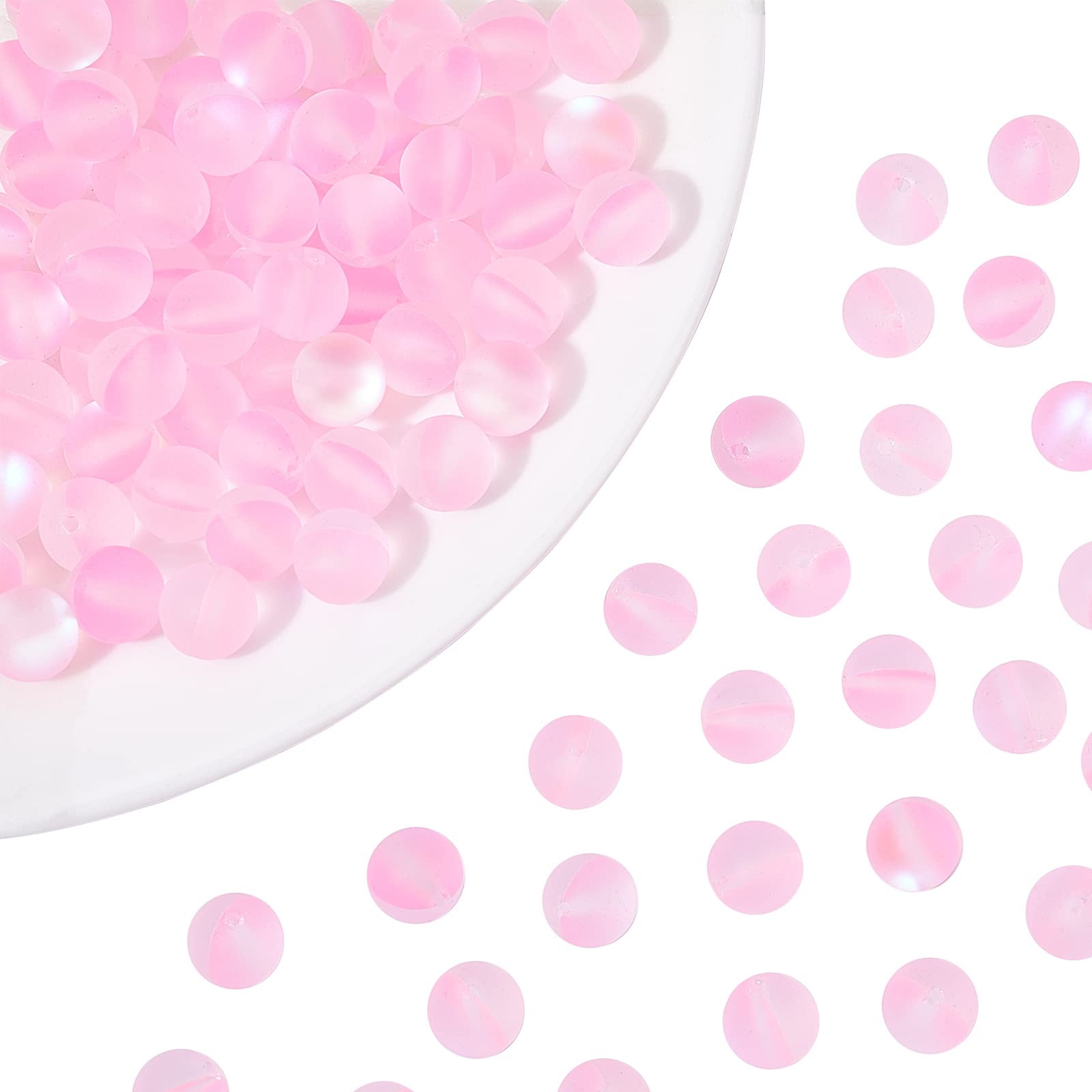 NBEADS Gemstone Beads Kunzite Beads Grade AB Round Natural Beads for Jewellery Making 1 Strand of 49 Pieces 8 mm