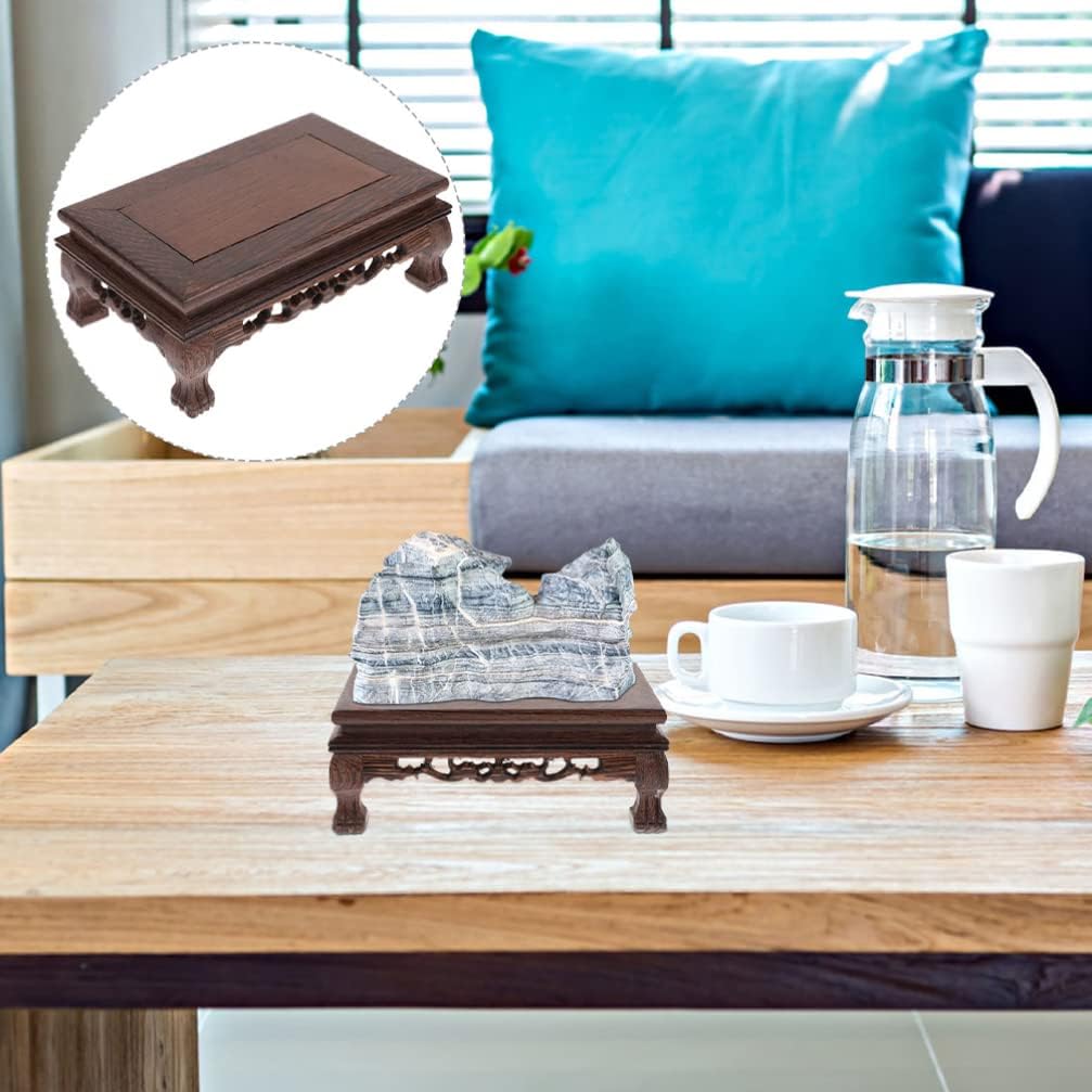 Alipis Craft Base Display Stand Made of Wood Flower Pot Stand Flower Pot Tray Square Teapot Base Holder for Flower Pots Bonsai Base Altar East Accessories Wooden Office