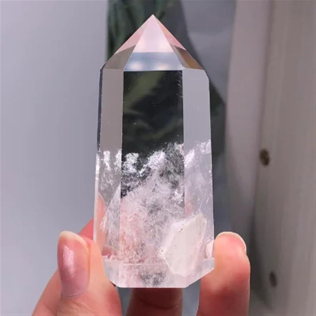 Clear Lemurian Seed Quartz Point Cluster Crystal Rough Ornaments (Size : 1 Piece) Gemstone Stone