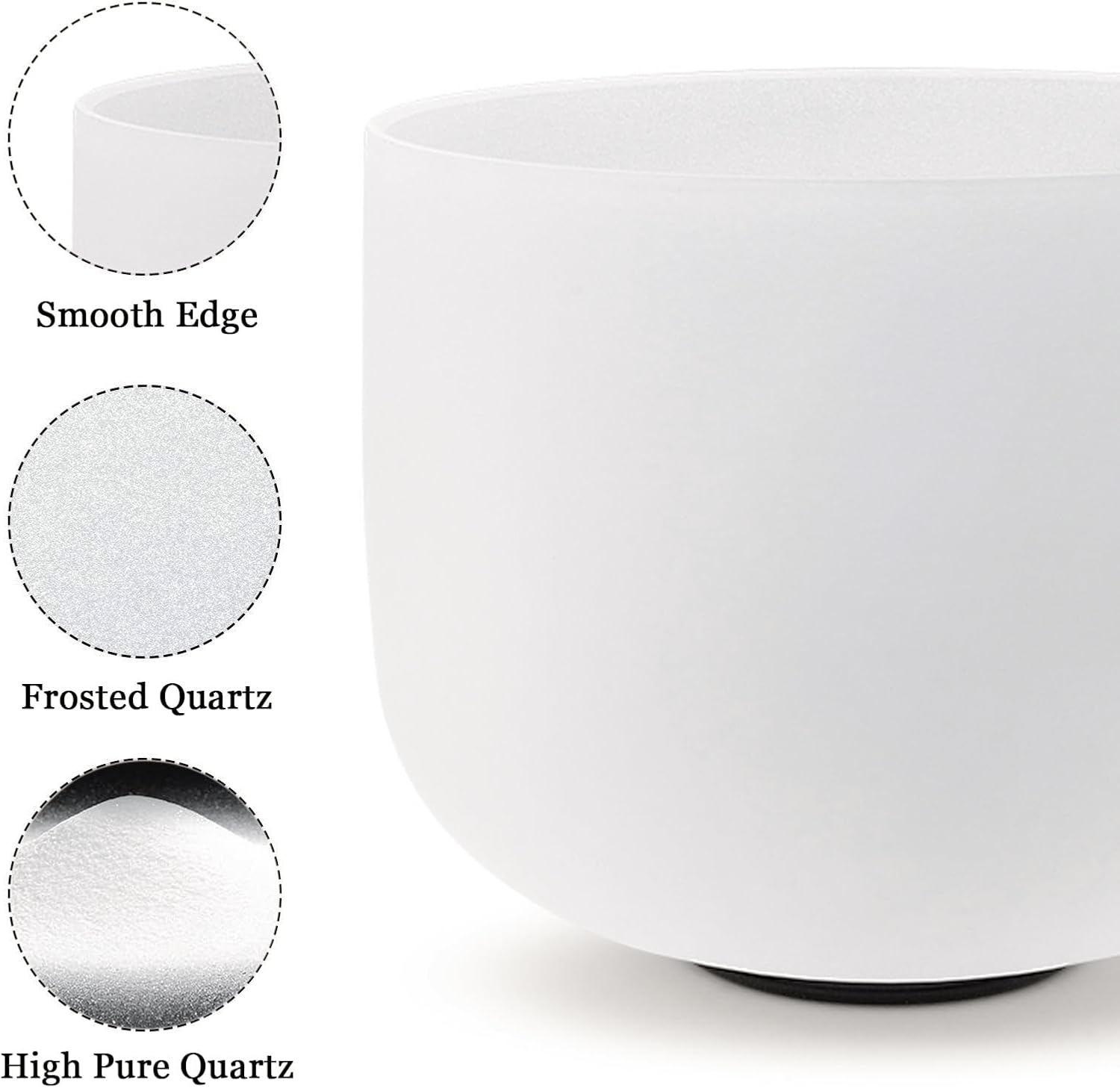 KVKA Kristall-Klangschalen Set, 6-12 inch 432Hz Weiß Frosted Quarz Chakra Sound Healing Klangschalen für Meditation Yoga Entspannung Stressabbau mit Tragetasche