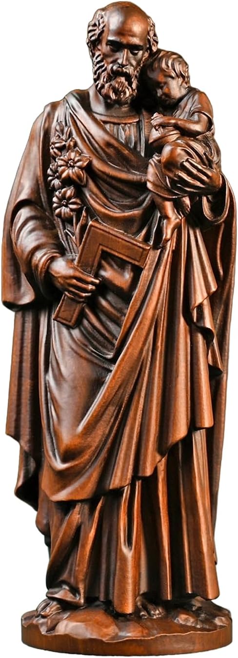 BGCarvedGrace St.Joseph Holding Baby Jesus Statue