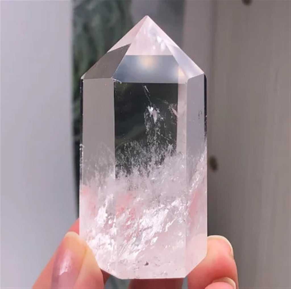 Clear Lemurian Seed Quartz Point Cluster Crystal Rough Ornaments (Size : 1 Piece) Gemstone Stone