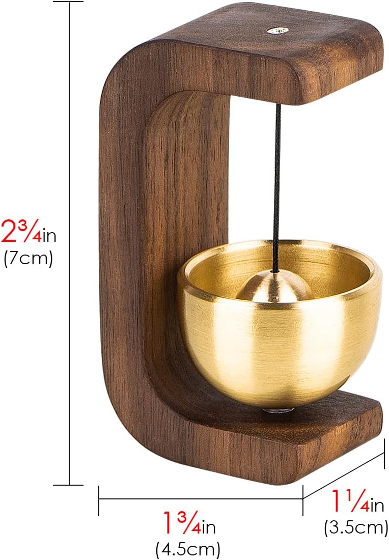 Goldene dekorative Shopkeepers Glocke für Türöffnung – magnetische Holz-Türklingel mit Messingglocke, ideal zum Aufhängen von Eingängen für Wand, Geschäft, Kleiderschrank