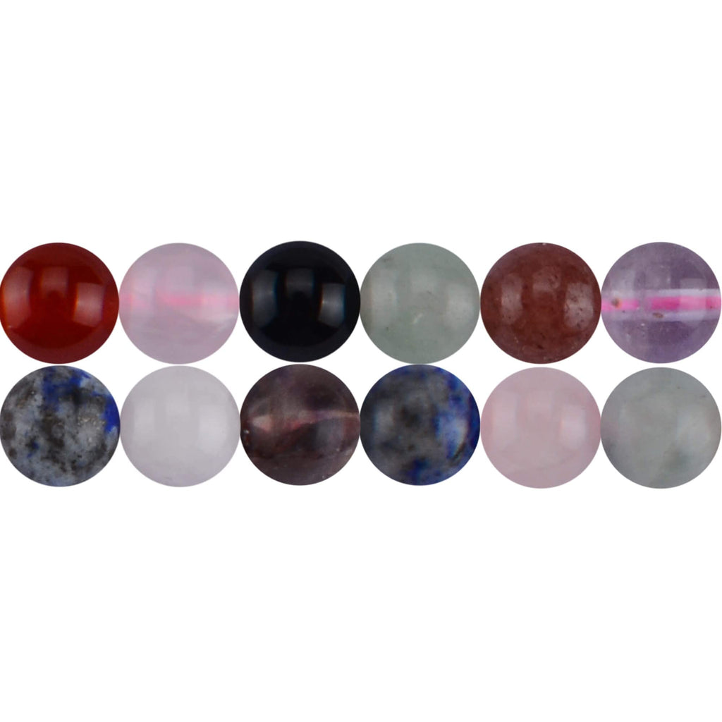 Natural Semi-Precious Stones Beads for Threading 38 cm String Round 4 6 8 10 12 mm