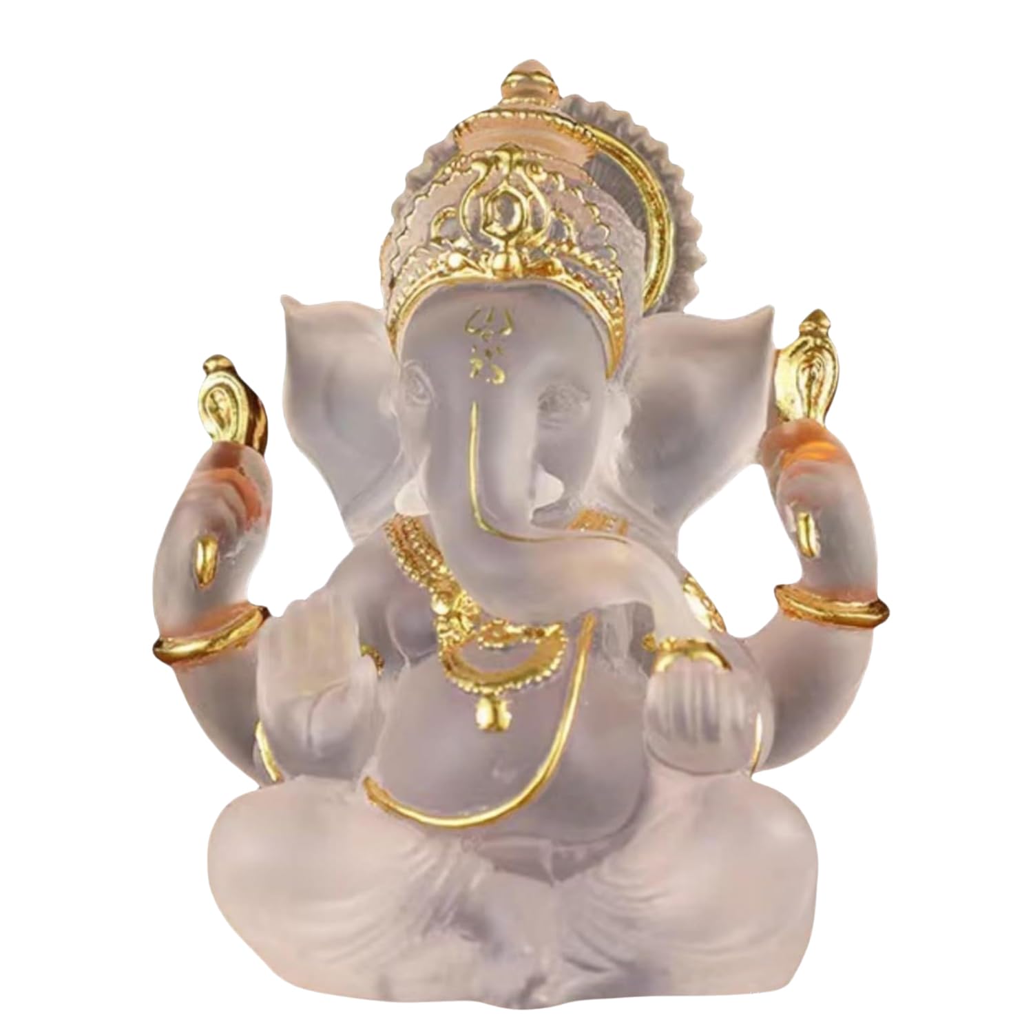 Ganesha Buddha Statue,Buddha Figur,Deko Statue,Deko Wohnzimmer,Indische Ganesha, Home Store Dekoration(9.5cm/Weiss)