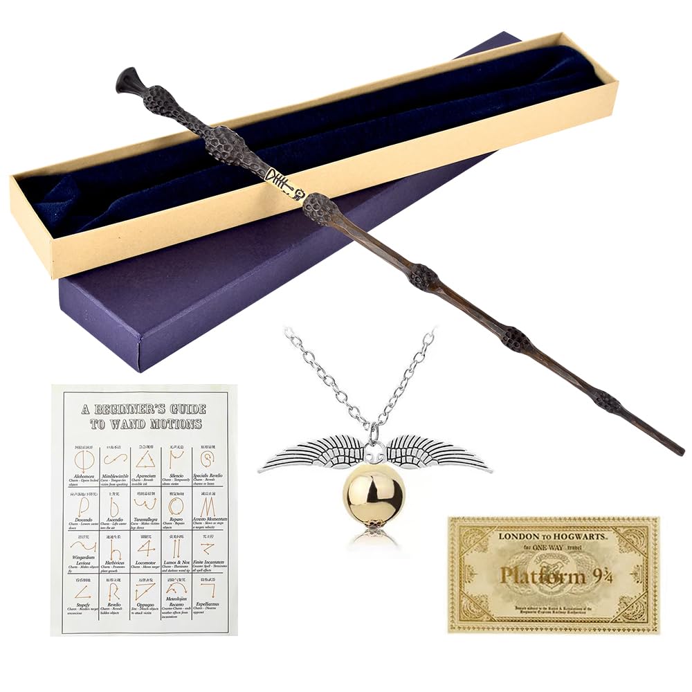 Voldemort Zauberstab Glühen, Zauberstab Voldemort mit Licht, USB Aufladung zauberstab Voldemort, Volde-Mort Harry stab in Geschenkbox mit Zauberspruch-Karte, Stationsticket und Halskette