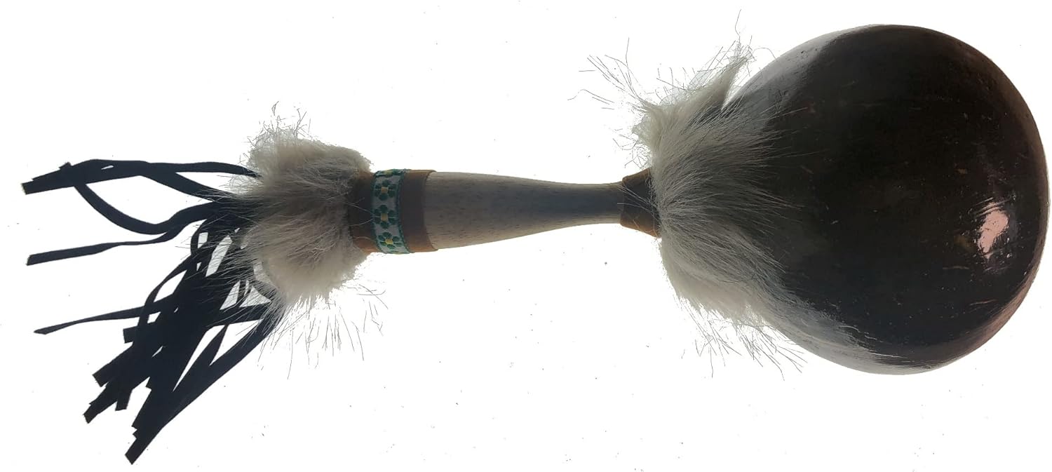 Schaman Maraca – Regenwald Kokosnuss Hexe Arzt Tribal Ritual Shaker Zeremonielle Rassel