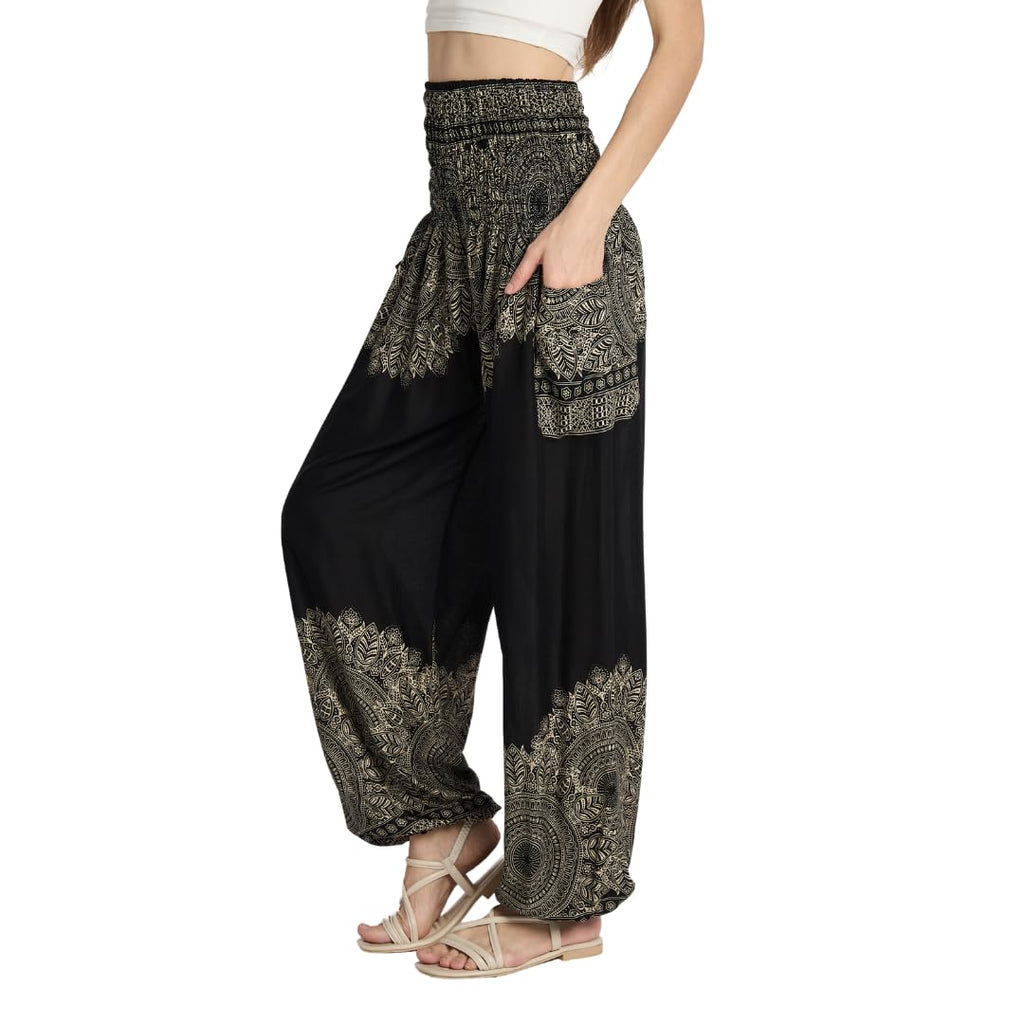 Tranquil Threads High-Waisted Boho Harem Yoga Pants for Women
