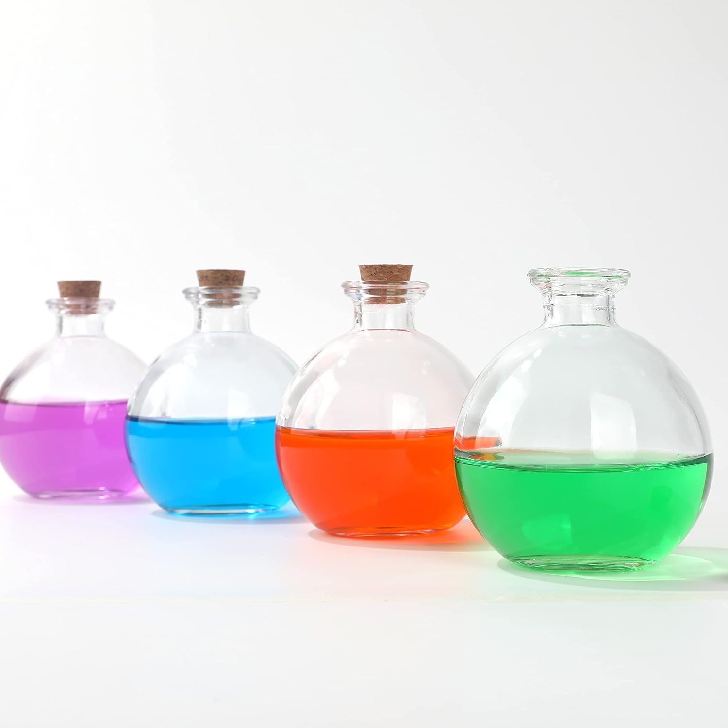 Magic Season Dekorative Glasflasche mit Korkverschluss(260ml Zaubertrank Flaschen / 6 Stück)