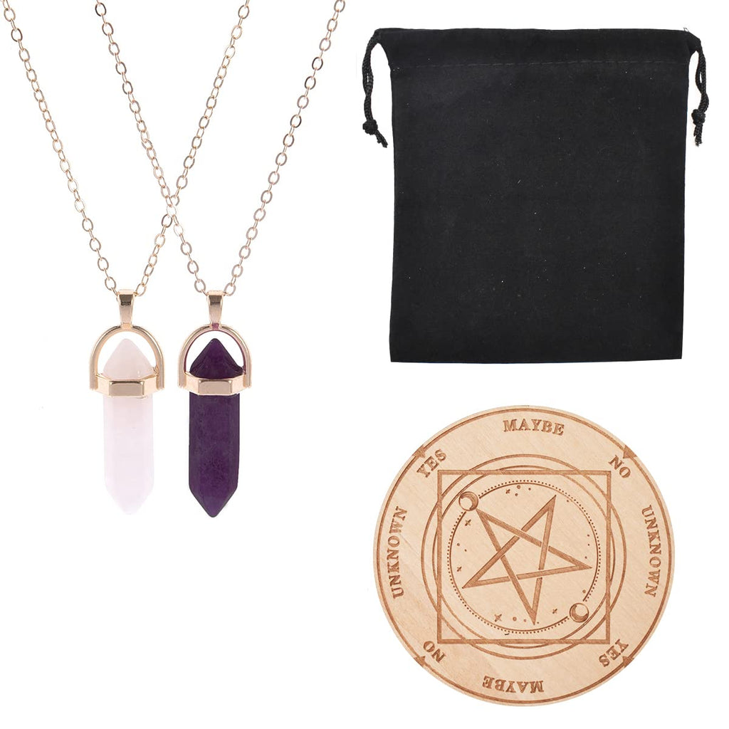 Pendel Brett Wünschelrute Wahrsagen Metaphysische Message Board Holz Brett mit Kristall Pendel Kristall Brett Wahrsagungs Brett Wünschelrute Pendel Halskette Hexerei