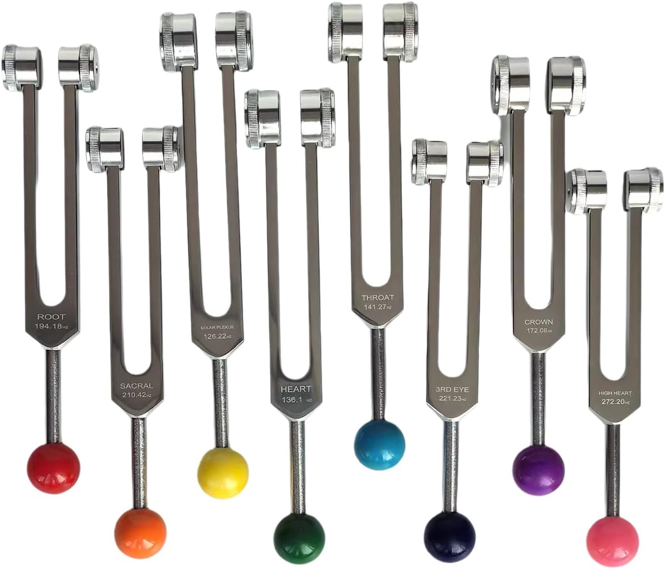 Tagtight Chakra-Stimmgabel-Set Zur Heilung, Stimmgabeln Neurologie Tuning Fork Medical mit Stimmgabel-Aktivator Zur Heilung, Klangtherapie, Körperpflege, Geist und Seele