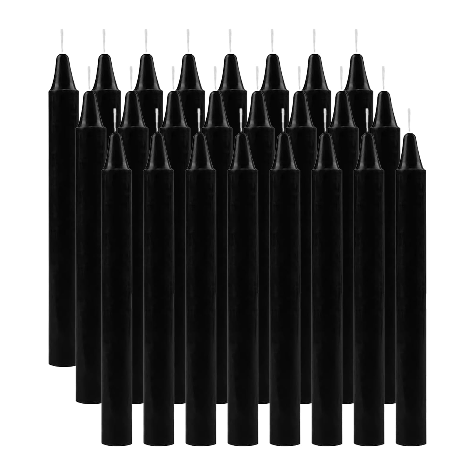 20 Taper Candles, Premium Black Candles, Black Candles, Diameter 1.8 cm, 20 cm, Taper Candles Black Long, Odourless Taper Candle for Table Decoration, Banquet, Wedding