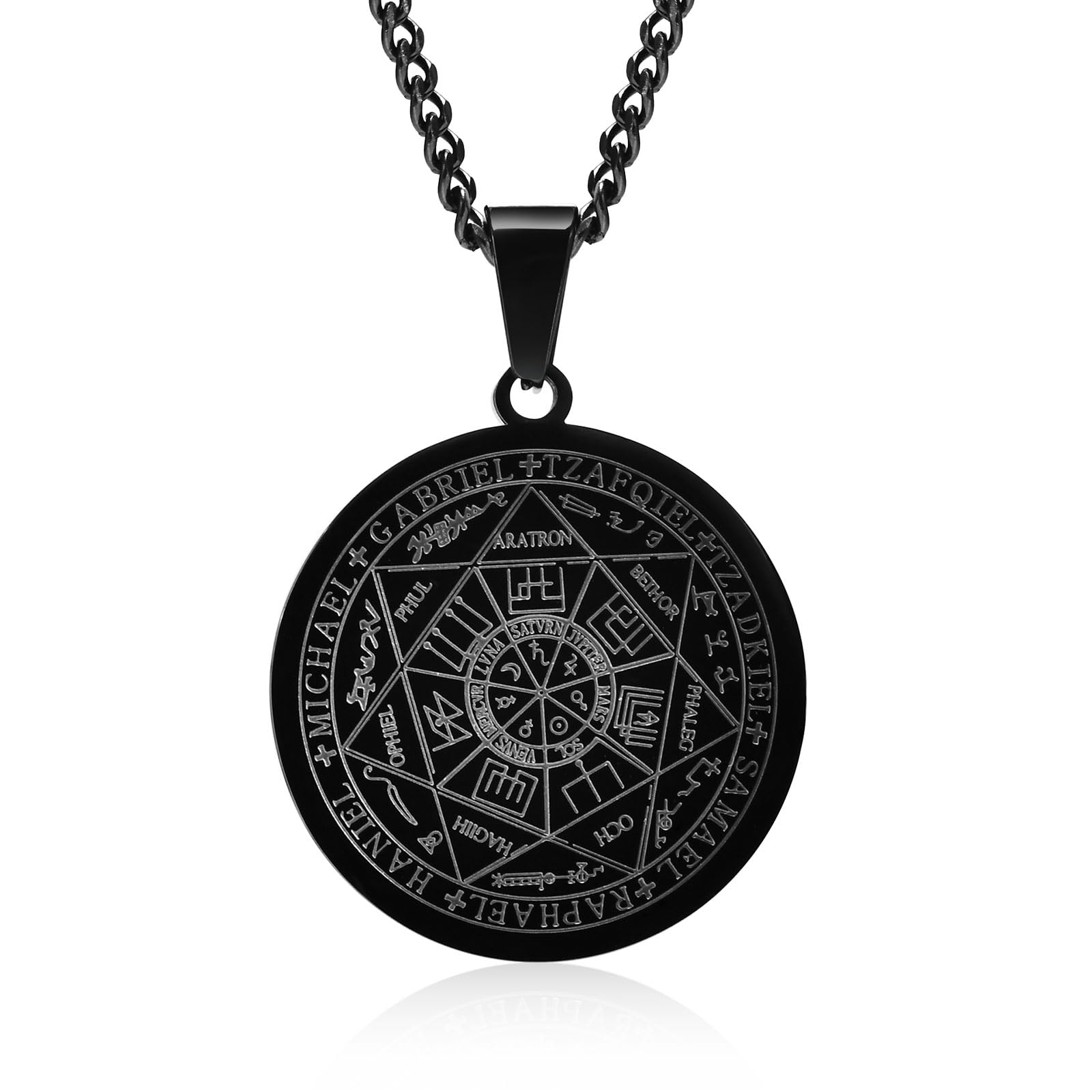 XUANPAI Siegel der Sieben Erzengel Ketten Choker Statement Halskette Talisman Anhänger Amulett Schmuck für Männer