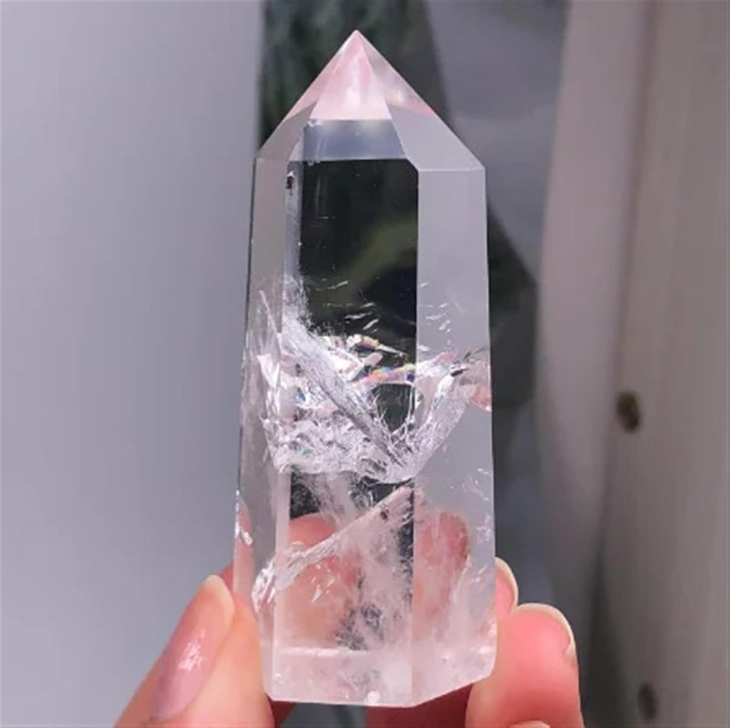 Clear Lemurian Seed Quartz Point Cluster Crystal Rough Ornaments (Size : 1 Piece) Gemstone Stone