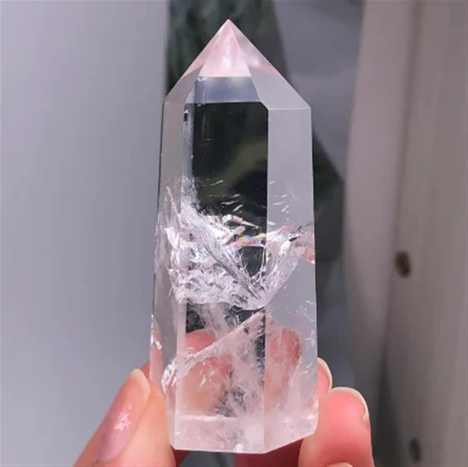 Clear Lemurian Seed Quartz Point Cluster Crystal Rough Ornaments (Size : 1 Piece) Gemstone Stone