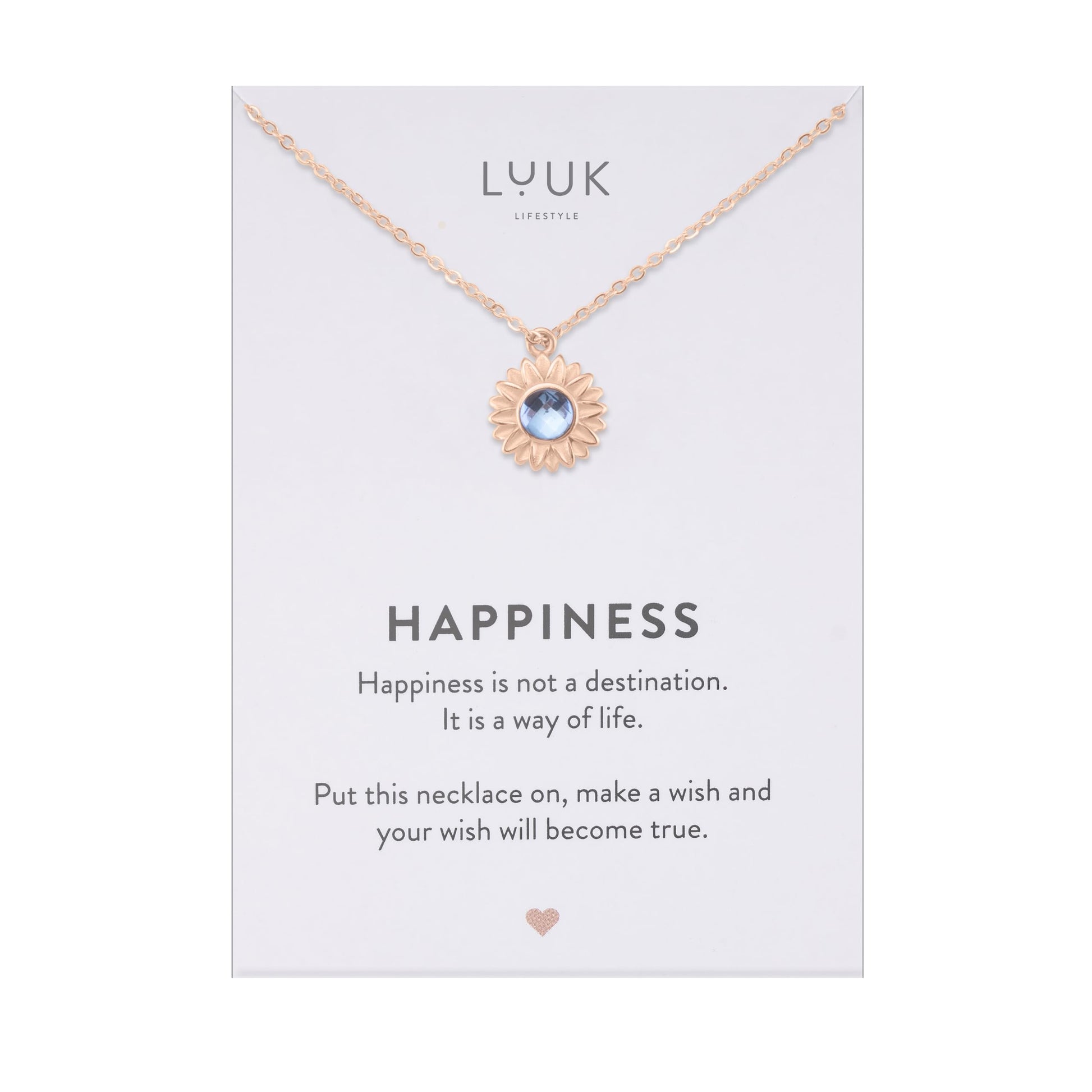 LUUK LIFESTYLE Filigrane Halsketten mit Anhänger und Karte mit HAPPINESS Spruch, zeitloses Design und moderne Motive, in Silber, Gold und Rosegold