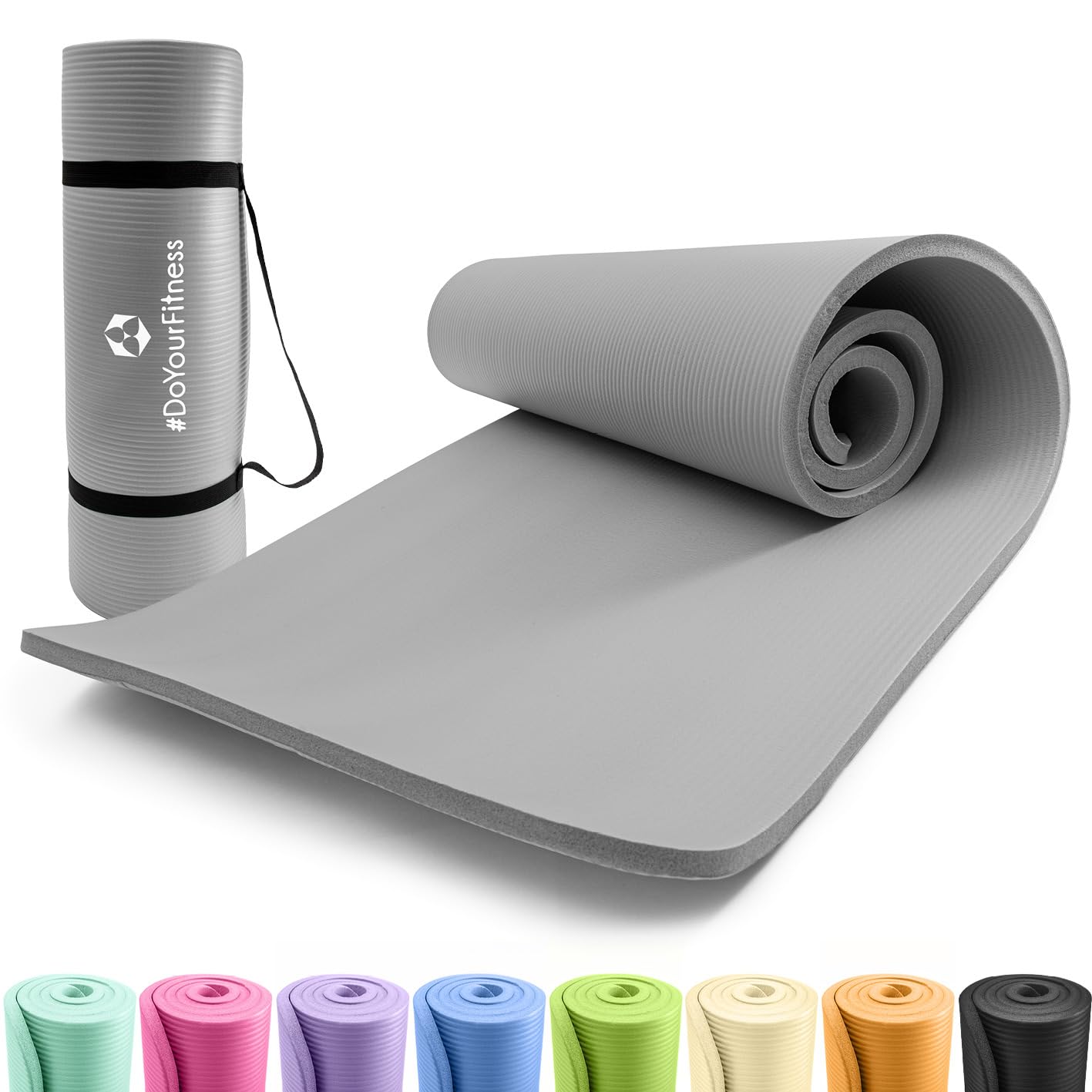 #DoYourFitness Yoga Mat Non-Slip. For Beginners and Advanced Users. Thickness from 0.8 cm to 2 cm. Joint-friendly Gymnastics Mat. 183 cm x 61 cm or XXL 190 cm x 100 cm (Suitable for Indoor/Outdoor)