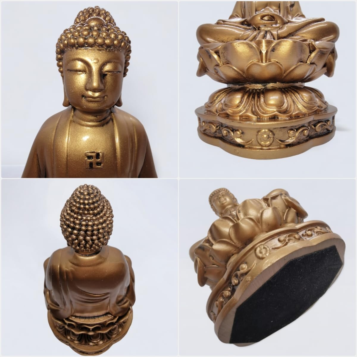 Resin Shakyamuni Buddha Statue 6" (Bronze Color) | Handcrafted Sculpture with Serene Expression for Meditation, Home Altar & Spiritual Decor