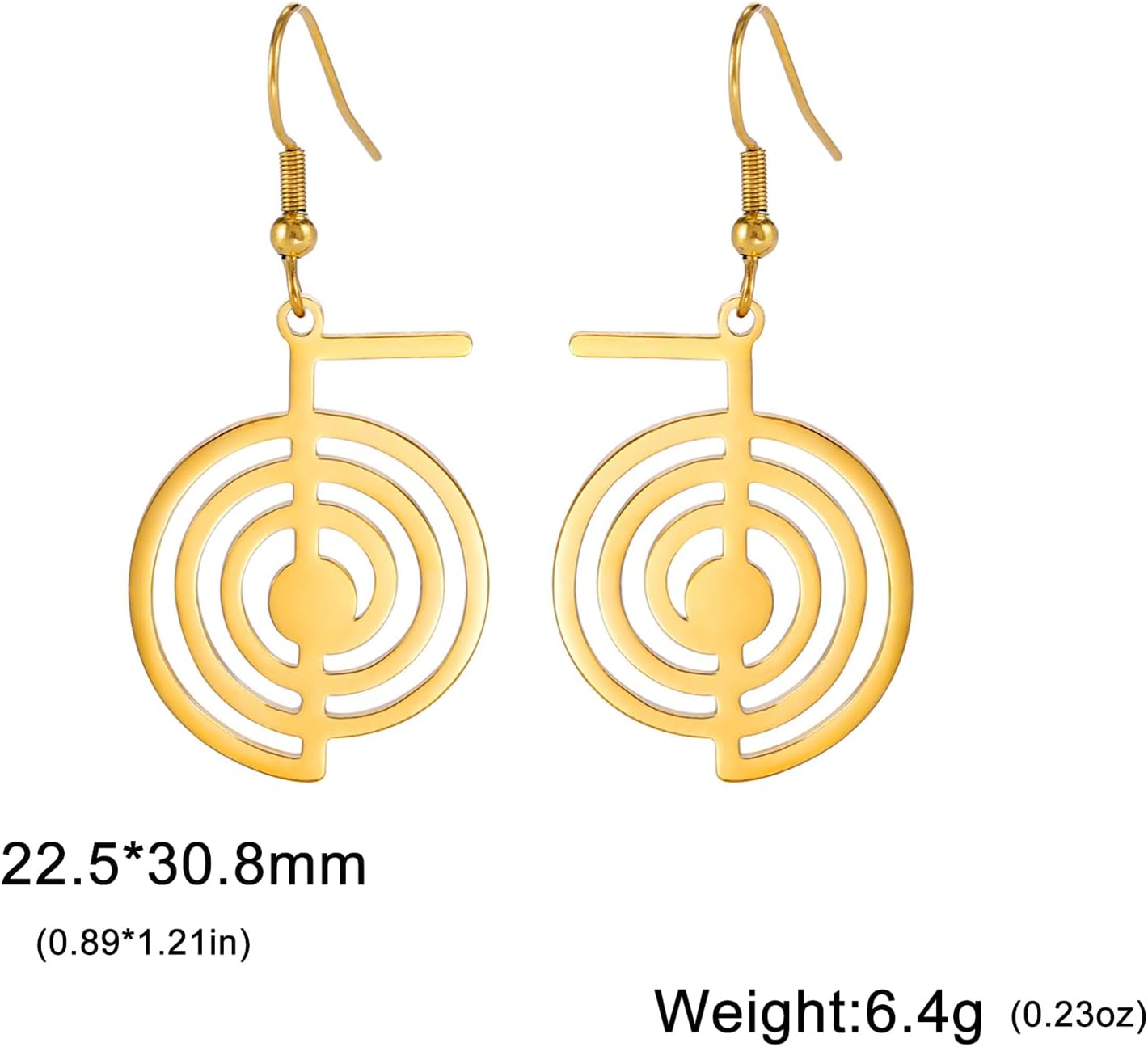 VASSAGO Cho Ku Rei Reiki Halskette Heilige Energie Symbol Yoga Heilige Geometrie Power Reiki Halskette Tropfen Ohrringe für Frauen Meditationsschutz Amulett