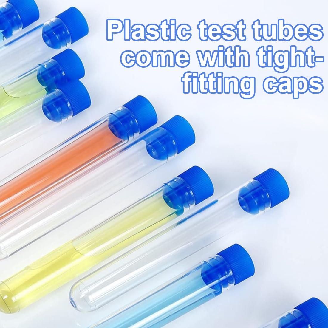 10 Stück 11 x 1.5CM Probenbehälter Reagenzglas,Reagenzglas mit schraubverschluss Reagenzglas Kunststoff Zentrifugenröhrchen, mit Schraubverschluss und Abgestuften für Labor Chemie Experimente