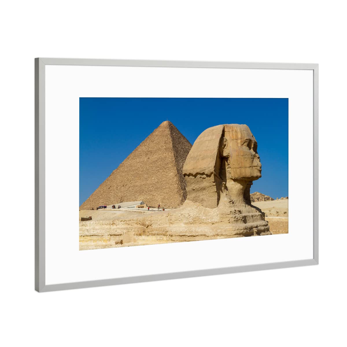 artboxONE Poster mit Rahmen Gold 30x20 cm Die große Sphinx von Gizeh von Die Welt Tanzt Farben - gerahmtes Poster