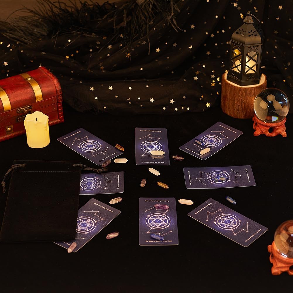CREATCABIN Altar cloth, tarot tablecloth, gothic card bag, square tablecloth, divination, velvet with tarot bag set with drawstring, tarot card lover gift for women, Christmas, birthday