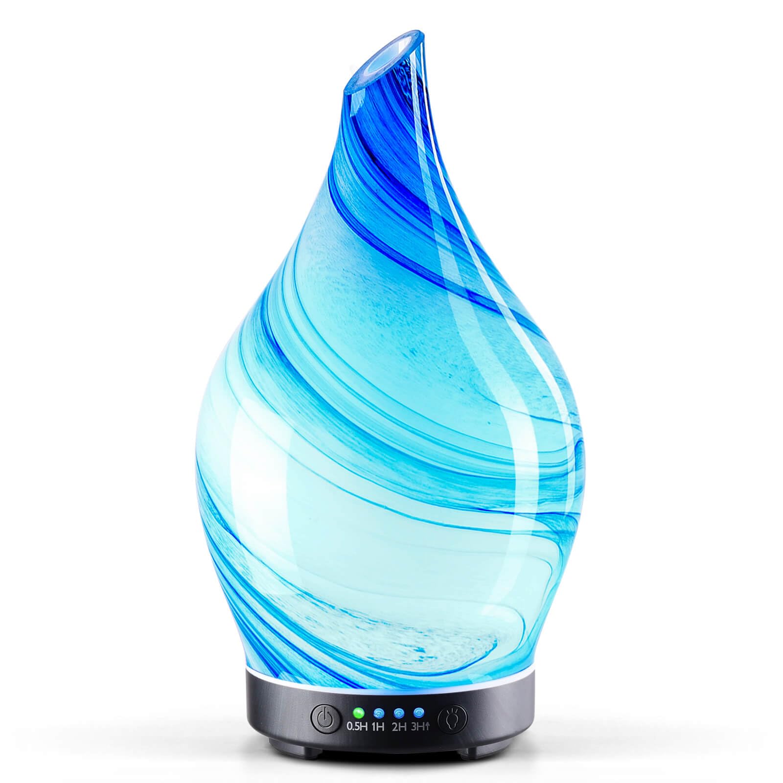Porseme Aroma Diffuser Luftbefeuchter 150ml,Handgeblasen 3D Luftbefeuchter Ultraschall Leise 7 farbwechselnde LEDs Raumbefeuchter BPA Frei für Wohnung Yoga SPA mit Timer (Rose Gold)