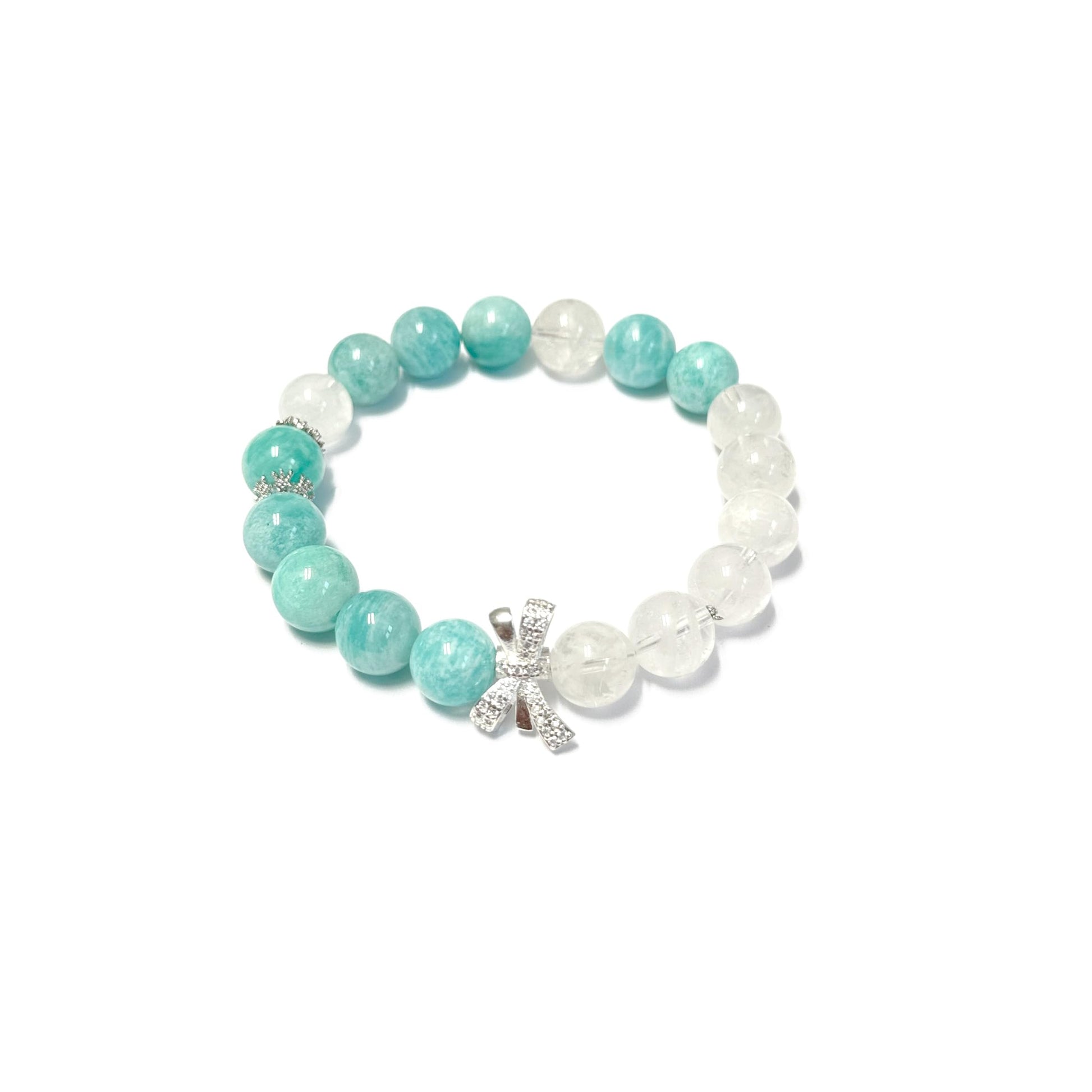 Super Q&P Natürliche Steinarmband mit 10mm Perlen, Amazonit, Handgelenkumfänge wählbar, Persönliche Accessoires, Festtagsgeschenk Frühlings-/Sommer-Armbänder
