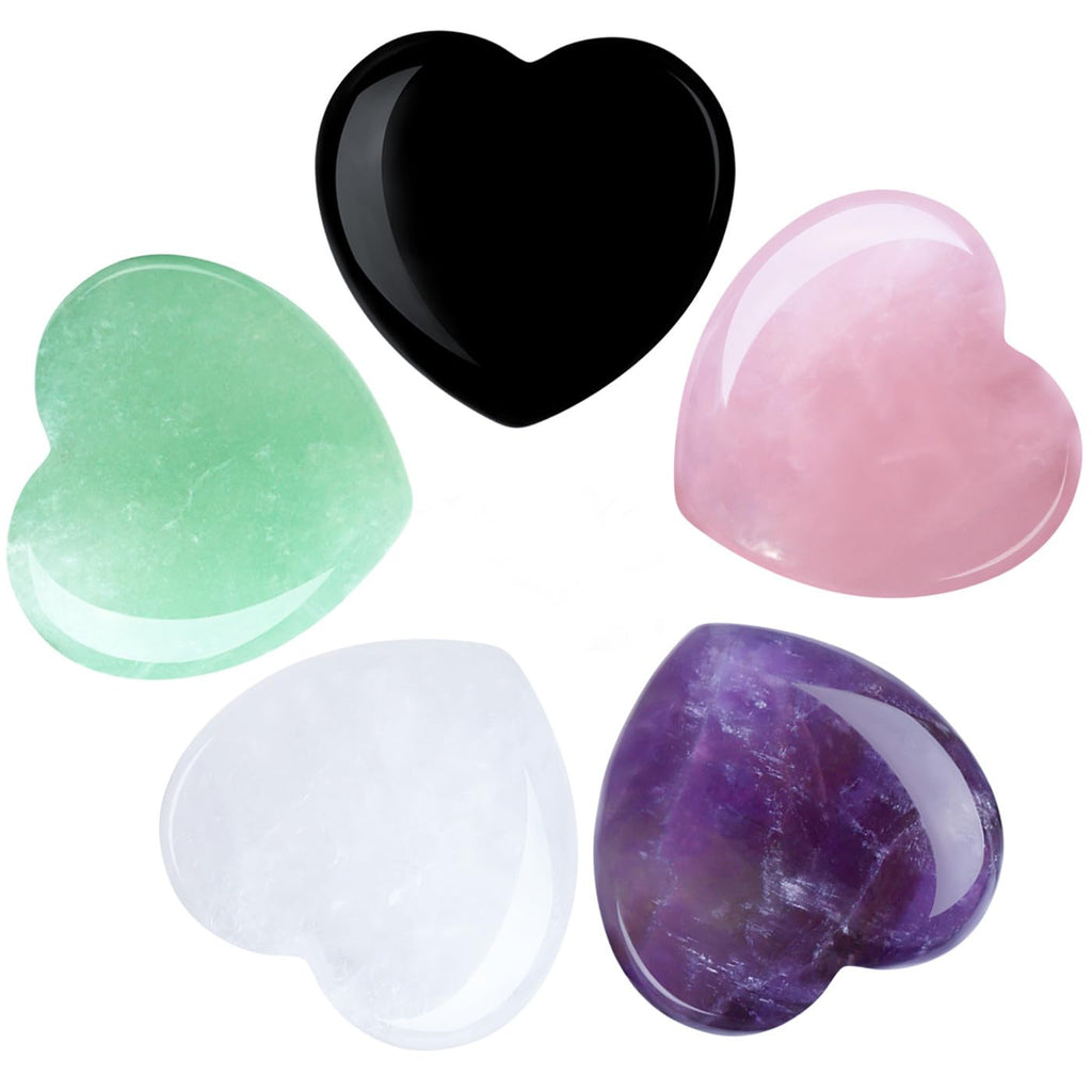 Rhodonite Heart Made of Stone Natural Stones Healing Crystals Gemstones Polished Hand Carved Meditation Chakra Reiki Energy Balance Lucky Gift Pack of 20