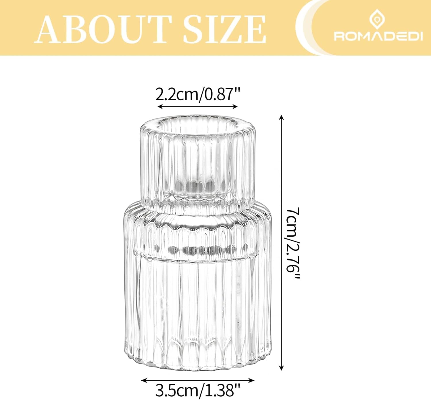 Romadedi Glass Candle Holder for Taper Candles - Set of 20 Small Taper Candle Holders Wedding Table Decoration for Taper Candle Dining Table Party Christmas Advent Living Room Vintage Decoration