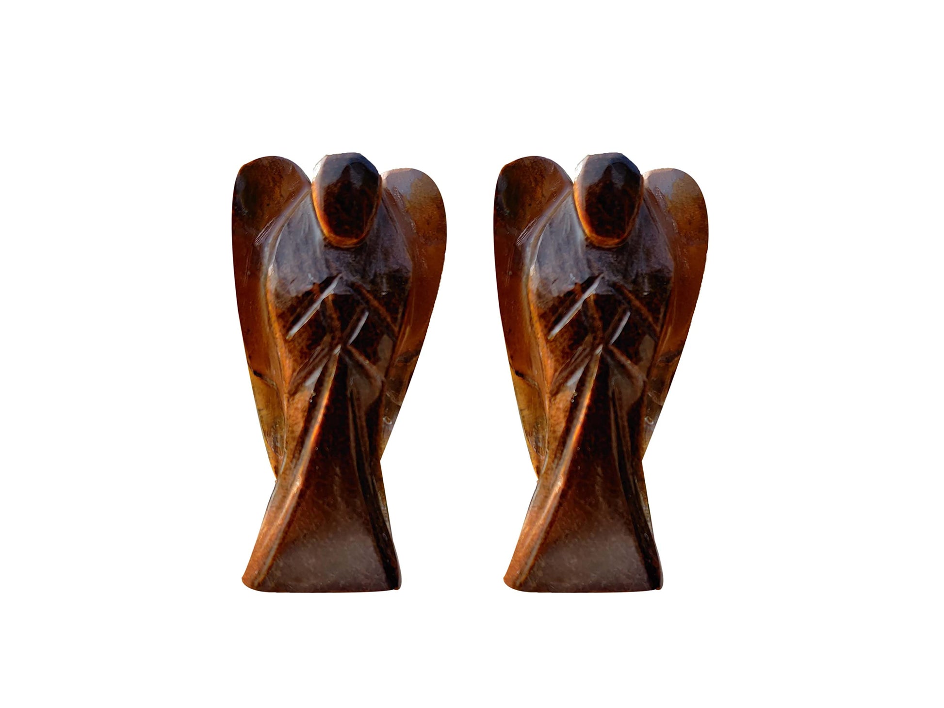 Wonder Care Pocket Guardian Angel Crystal Natural Gemstone Reiki Healing Energy Carved Statue Chakra Balance Meditation Aesthetic 1.5-2 Inch Pack of 2