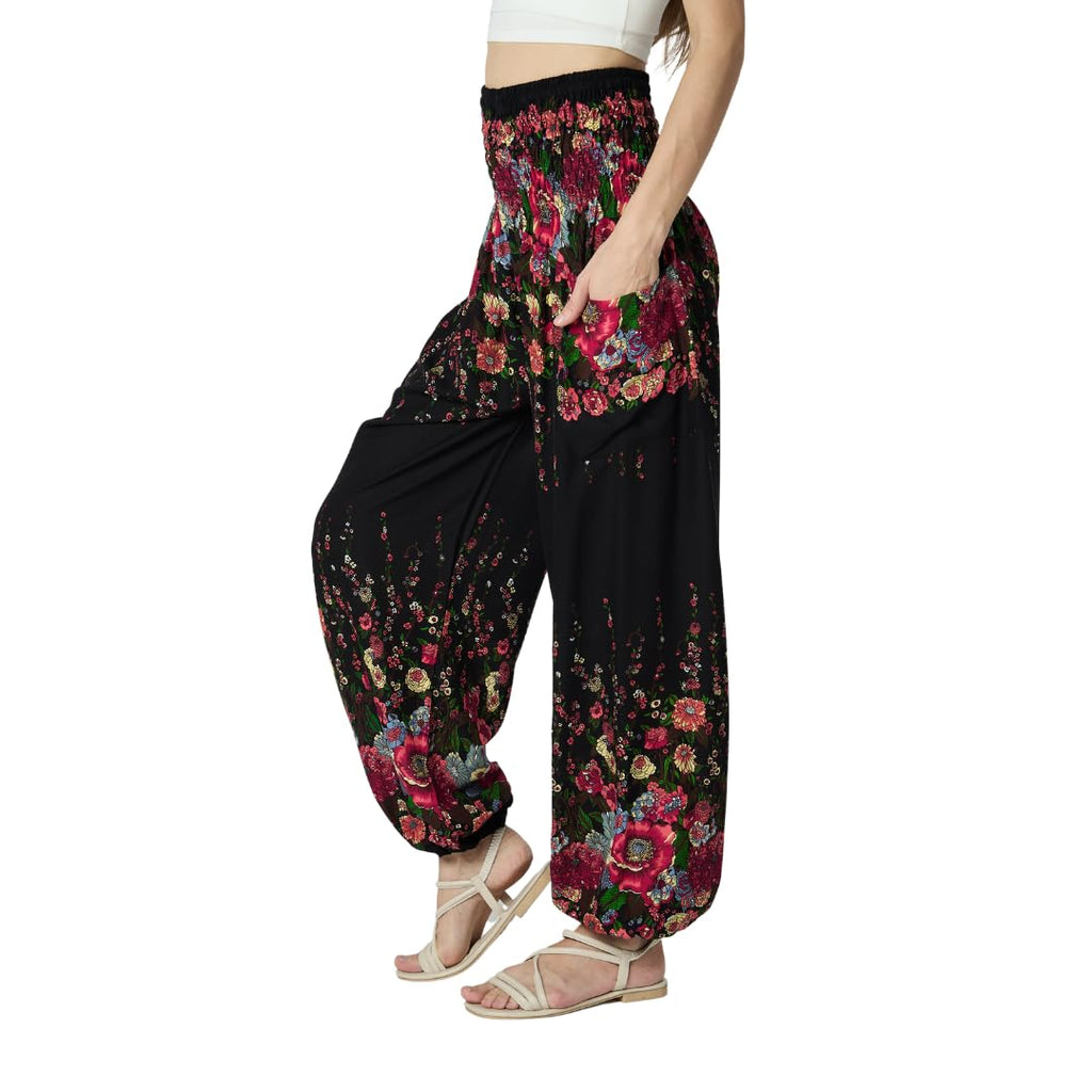 Tranquil Threads High-Waisted Boho Harem Yoga Pants for Women