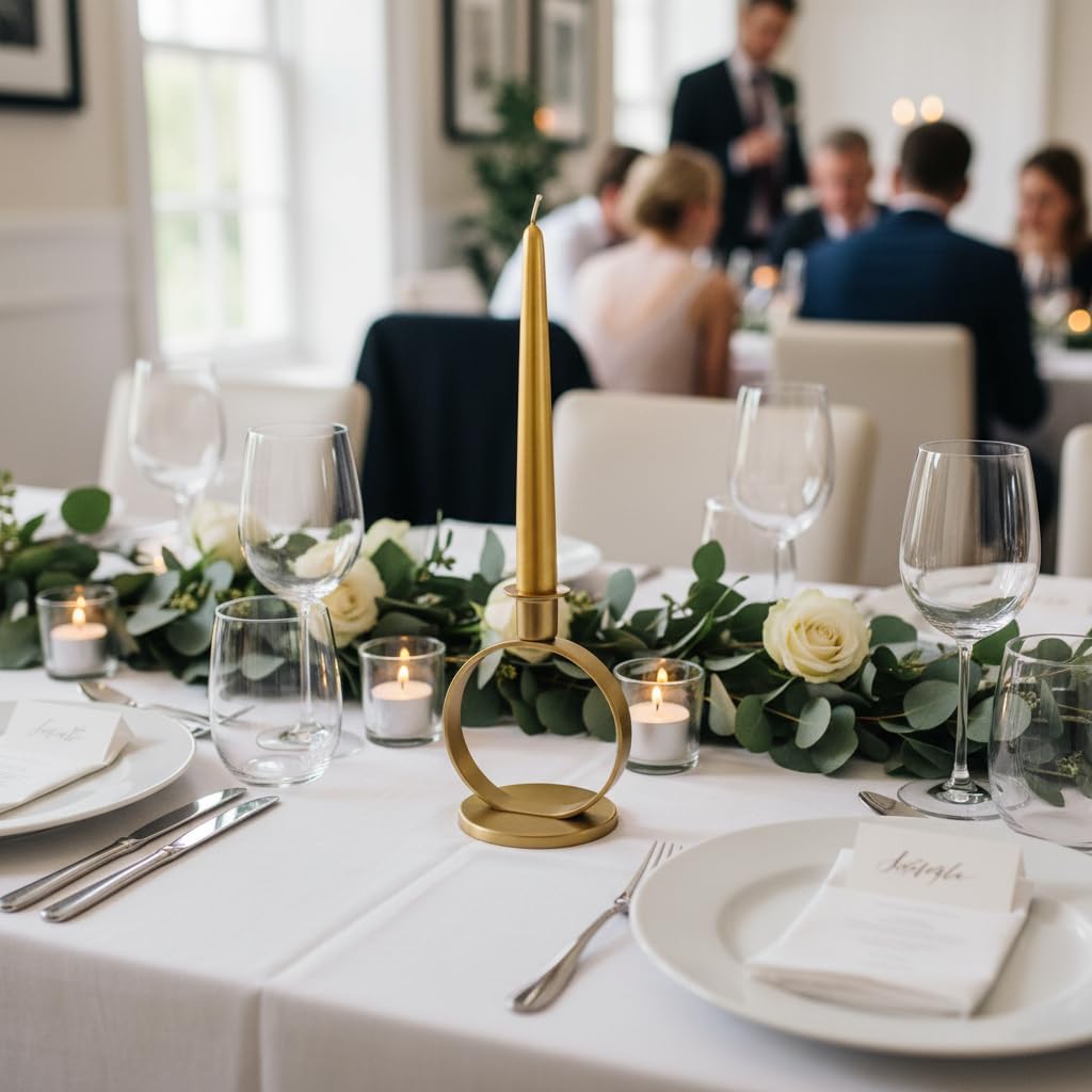 10 x Gold Tapered Candles Diameter 2.2cm Height 25cm