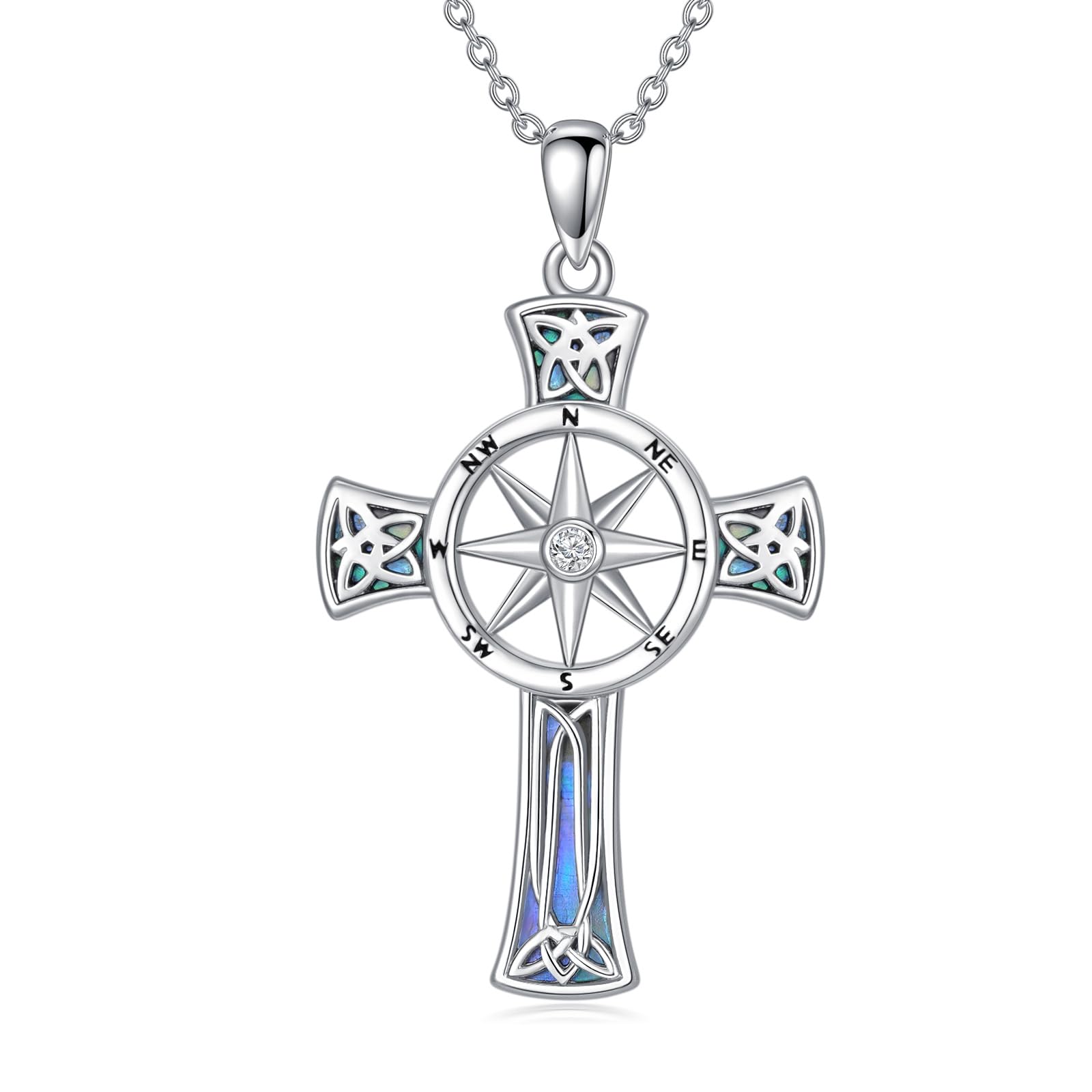 ROMANTICWORK Kreuz Kette 925 Sterling Silber Kreuz Halskette Kreuz Anhänger Christlicher Religiöser Gotischer Kreuz Schmuck Geschenke für Herren Männer Damen