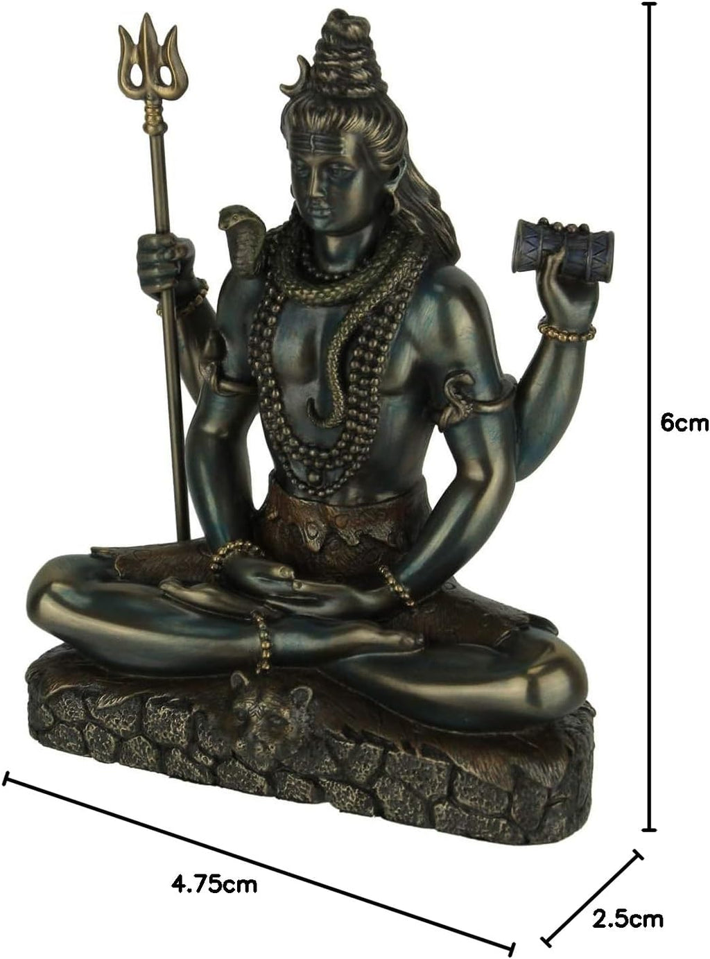 Veronese Design Lord Shiva Statue 6.25 Inch - Hindu God Meditation Figurine in Lotus Pose - Cold Cast Bronze Finish Resin Sculpture - Spiritual Home Decor & Religious Gift for Collectors