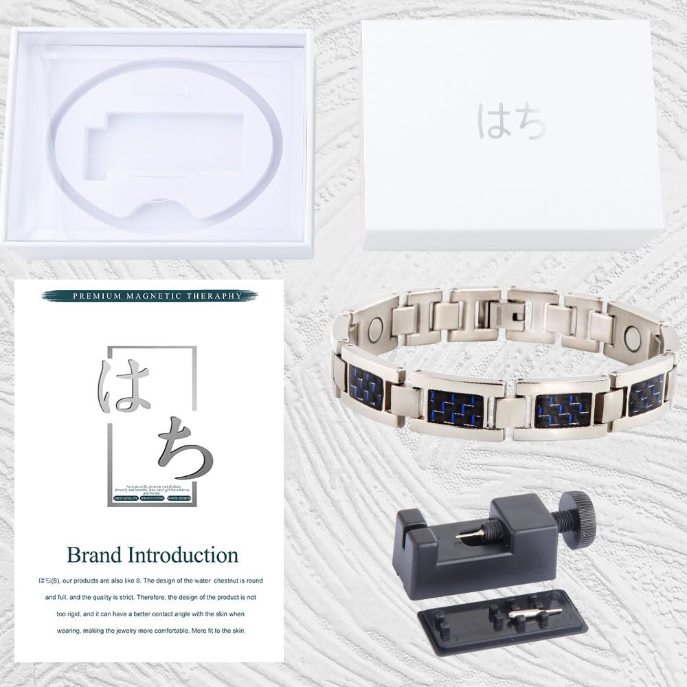 HAQI Titan Magnetarmband für Männer Starker Magnetismus Magnetfeldtherapie Armbänder mit blauer Kohlefaser