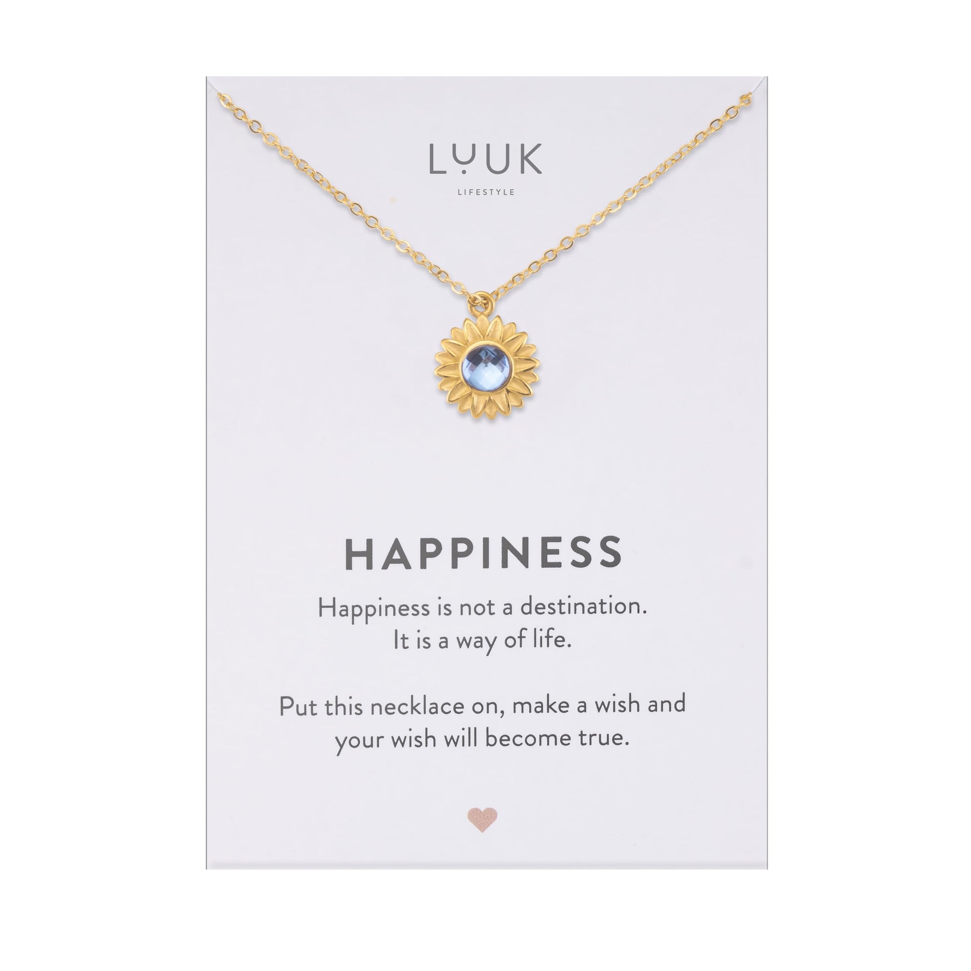 LUUK LIFESTYLE Filigrane Halsketten mit Anhänger und Karte mit HAPPINESS Spruch, zeitloses Design und moderne Motive, in Silber, Gold und Rosegold