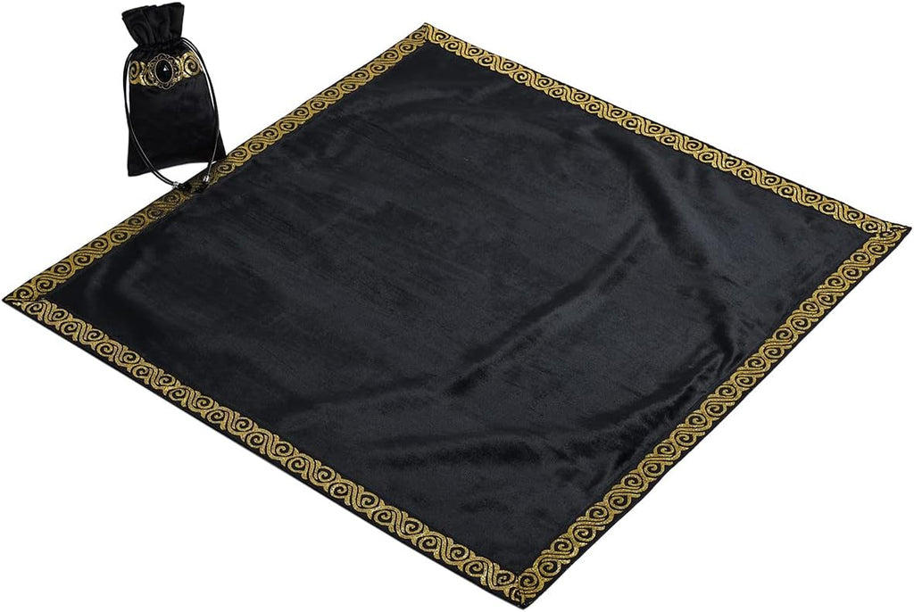 BLESSUME Tarot Tablecloth Altar Tarot Cloth One Size (Black 1)