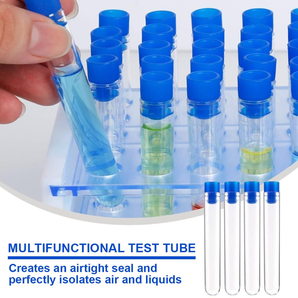 10 Stück 11 x 1.5CM Probenbehälter Reagenzglas,Reagenzglas mit schraubverschluss Reagenzglas Kunststoff Zentrifugenröhrchen, mit Schraubverschluss und Abgestuften für Labor Chemie Experimente