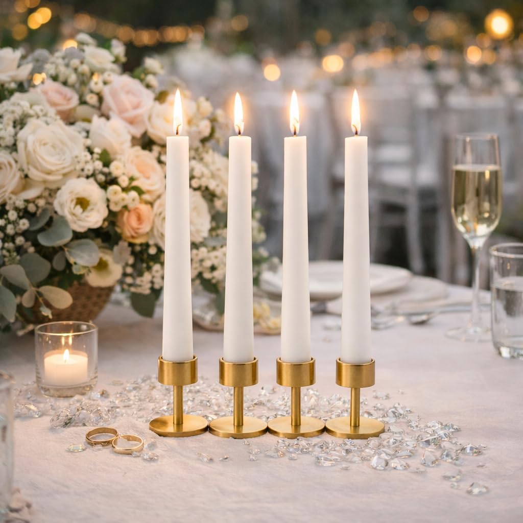 10 Bunte Spitzkerzen durchgefärbt 100x22mm | RAL Stabkerzen mit 8h+ Brenndauer | Ohne Tropfen & Rußen | Tafelkerzen für Leuchter | Made in Germany (Pastellrosa)