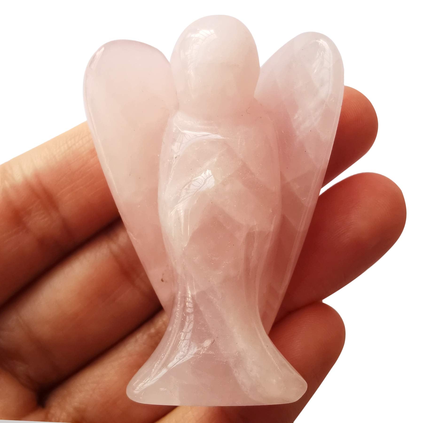 Natural Kambaba Jasper Guardian Angel Statue, Hand Carved Stone Healing Crystal Bag Figures Decoration, 5 cm
