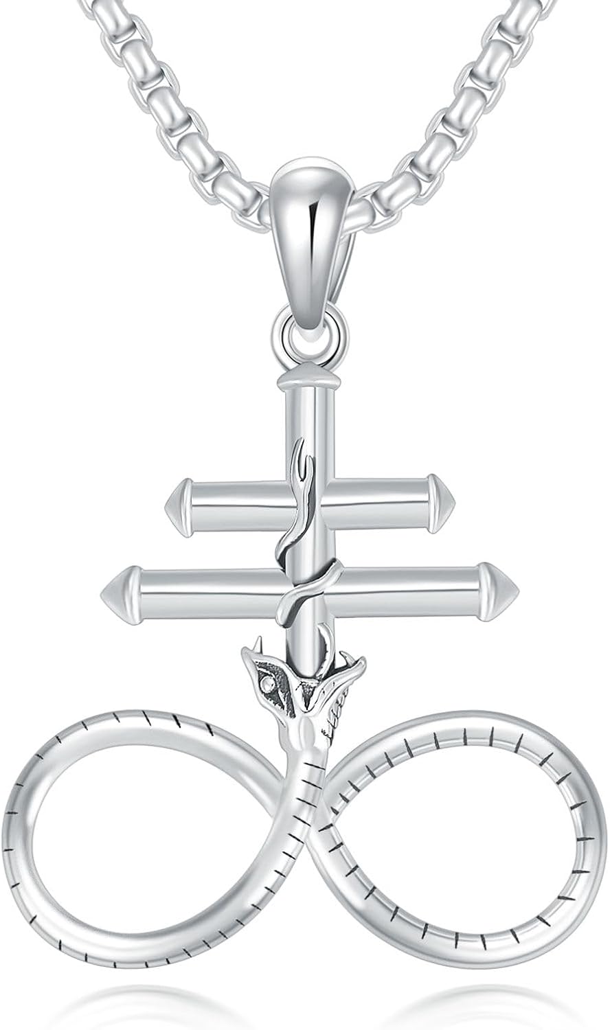 ROMANTICWORK Kreuz Kette 925 Sterling Silber Kreuz Halskette Kreuz Anhänger Christlicher Religiöser Gotischer Kreuz Schmuck Geschenke für Herren Männer Damen