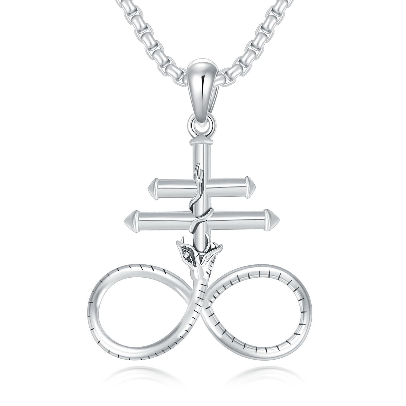 ROMANTICWORK Kreuz Kette 925 Sterling Silber Kreuz Halskette Kreuz Anhänger Christlicher Religiöser Gotischer Kreuz Schmuck Geschenke für Herren Männer Damen