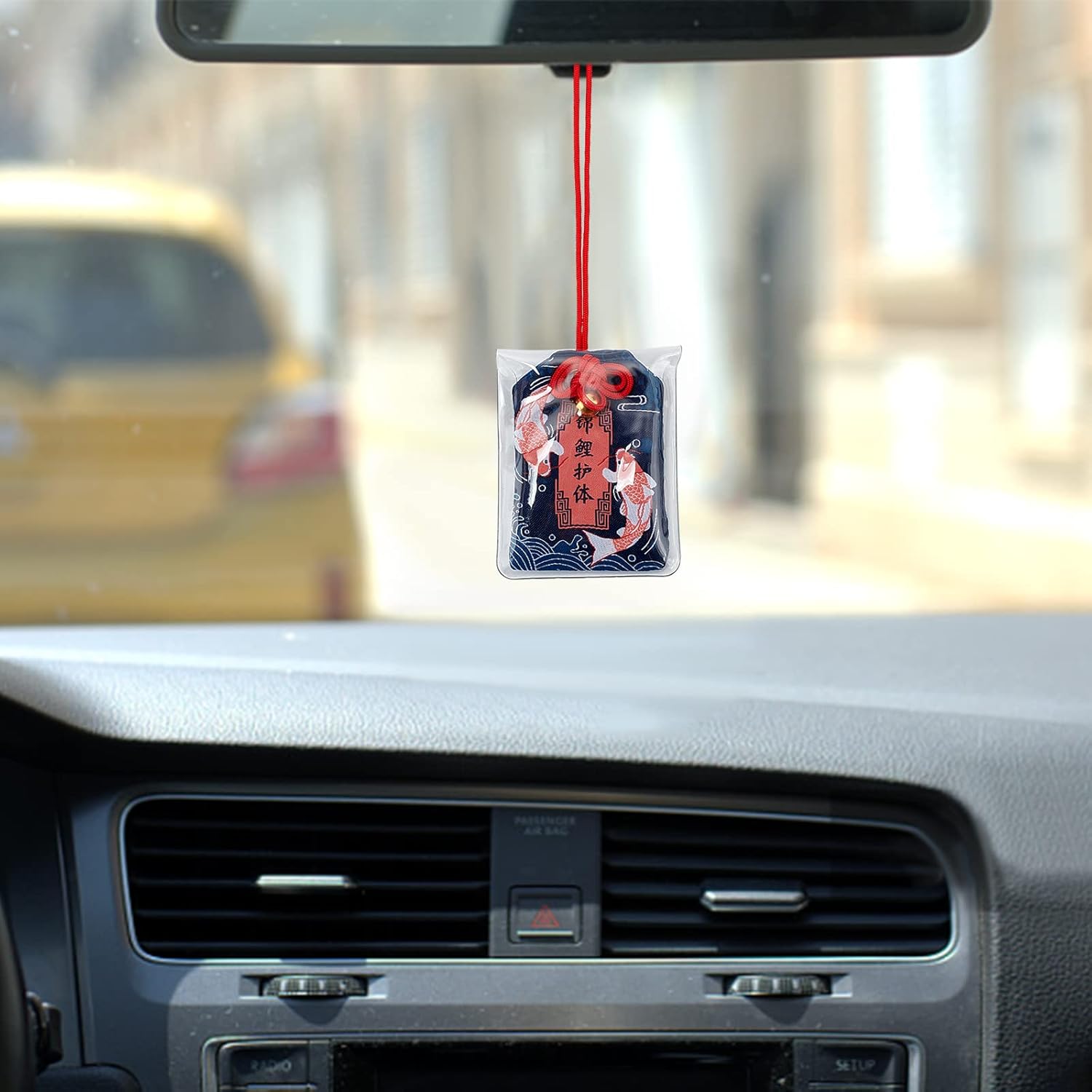 WEBEEDY Pack of 8 Omamori Charms, Japanese Shrine Lucky Blessing Bag, Amulet, Lucky Charm, Blessing Bag, Pendant for Health, Japanese Pendant for Car, Christmas, Christmas Tree Pendant