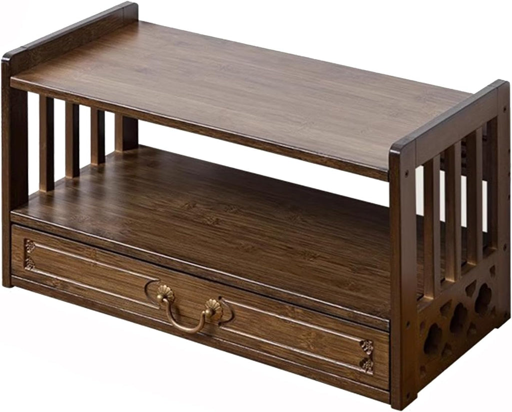 Bamboo Spiritual Altar Table with Drawers, Altar Meditation Table, Relaxing Buddhist Tea Table for Prayers, Fortune Telling, Worship