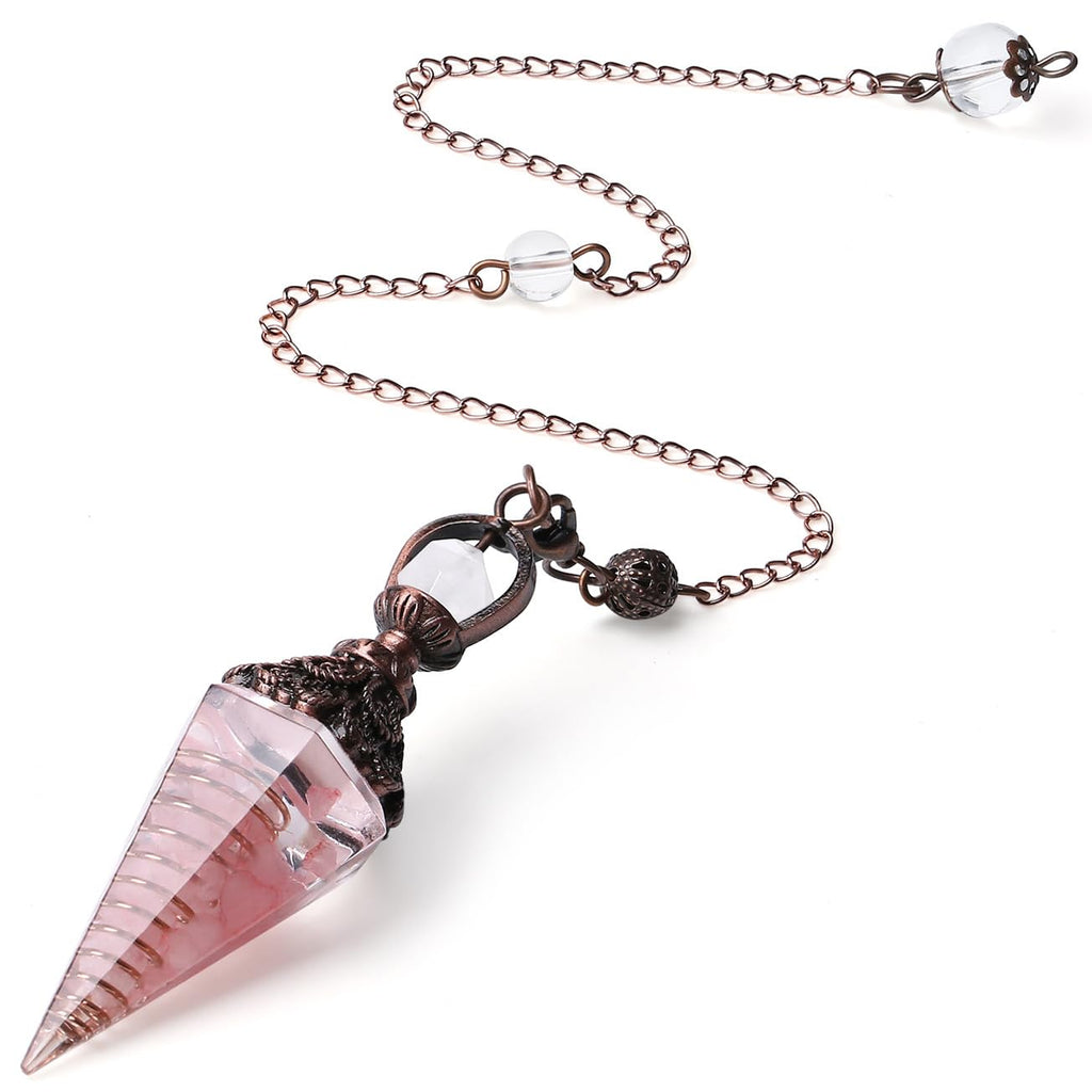 Harz Aquamarin Pendulum Edelstein Pendel Kristall, Heilsteine Natürliches Sechseckiges Edelstein Kristall Ornamente für Hexerei Zeremonie, Wahrsagen, Reiki Heilung und Esoterik Geschenke