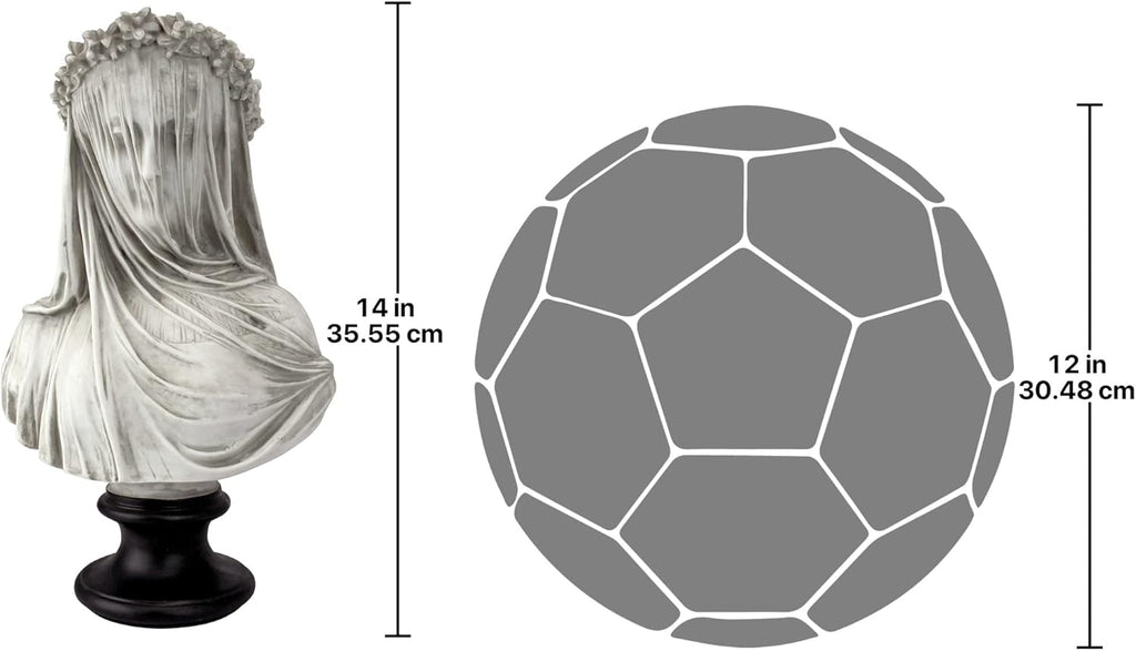 Design Toscano The Veiled Virgin Bust Statue, Dimensions: 22.8 cm x 15.2 cm x 35.5 cm