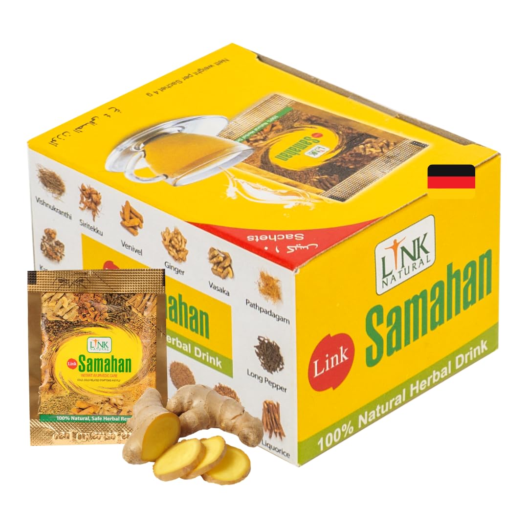 Link Natural Samahan Tee – Direktversand aus Deutschland – 100% Authentischer Ayurvedischer Kräutertee – 25 Beutel (100g)