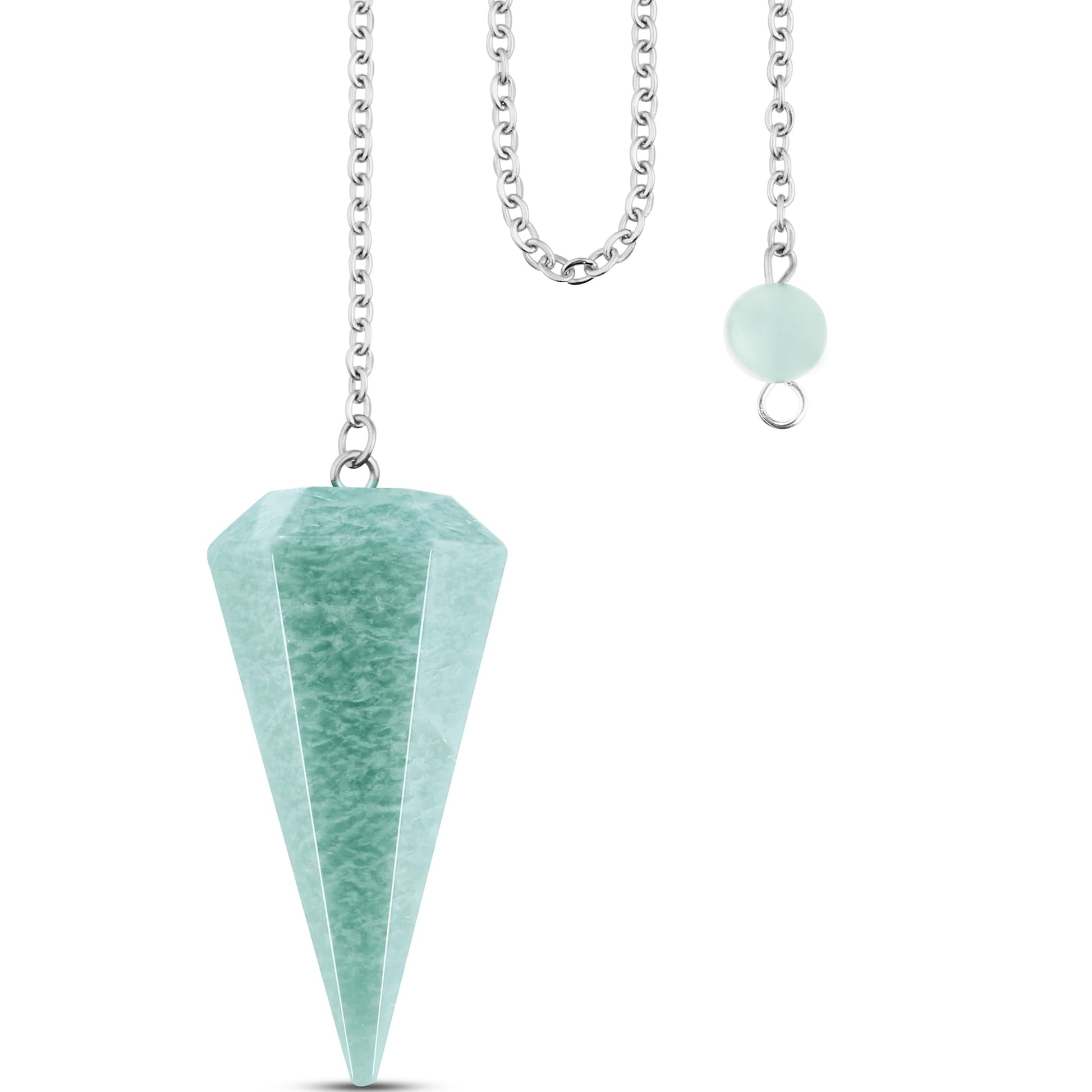QINJIEJIE Rock Crystal Pendulum Natural Gemstone Pendulum Crystals Esoteric Pendulum with Chain and Ball for Dowsing Rods Fortune teller Chakra Reiki Witchcraft Accessories Esoteric Gifts